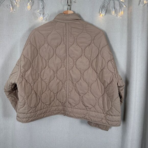 Zara Women Water-Repellent Puffer Jacket Short Coat ZW Cream Size Medium - Picture 8 of 12